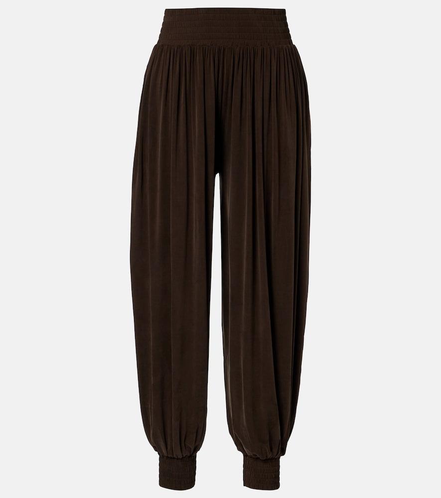 balmain shirred jersey balloon pants