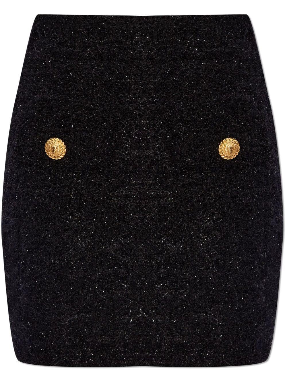 balmain skirts black polyamide - women