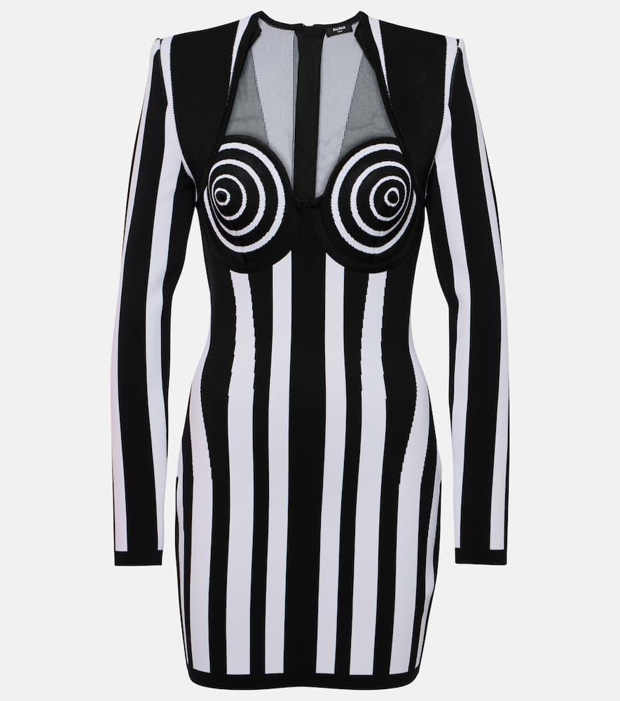 balmain striped minidress