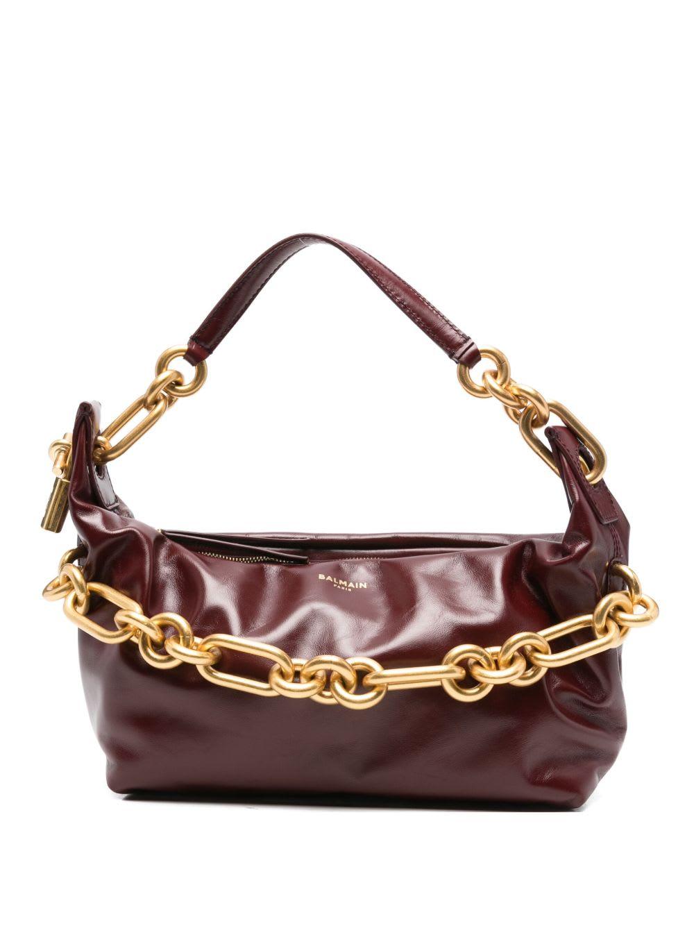 balmain sync medium leather shoulder bag