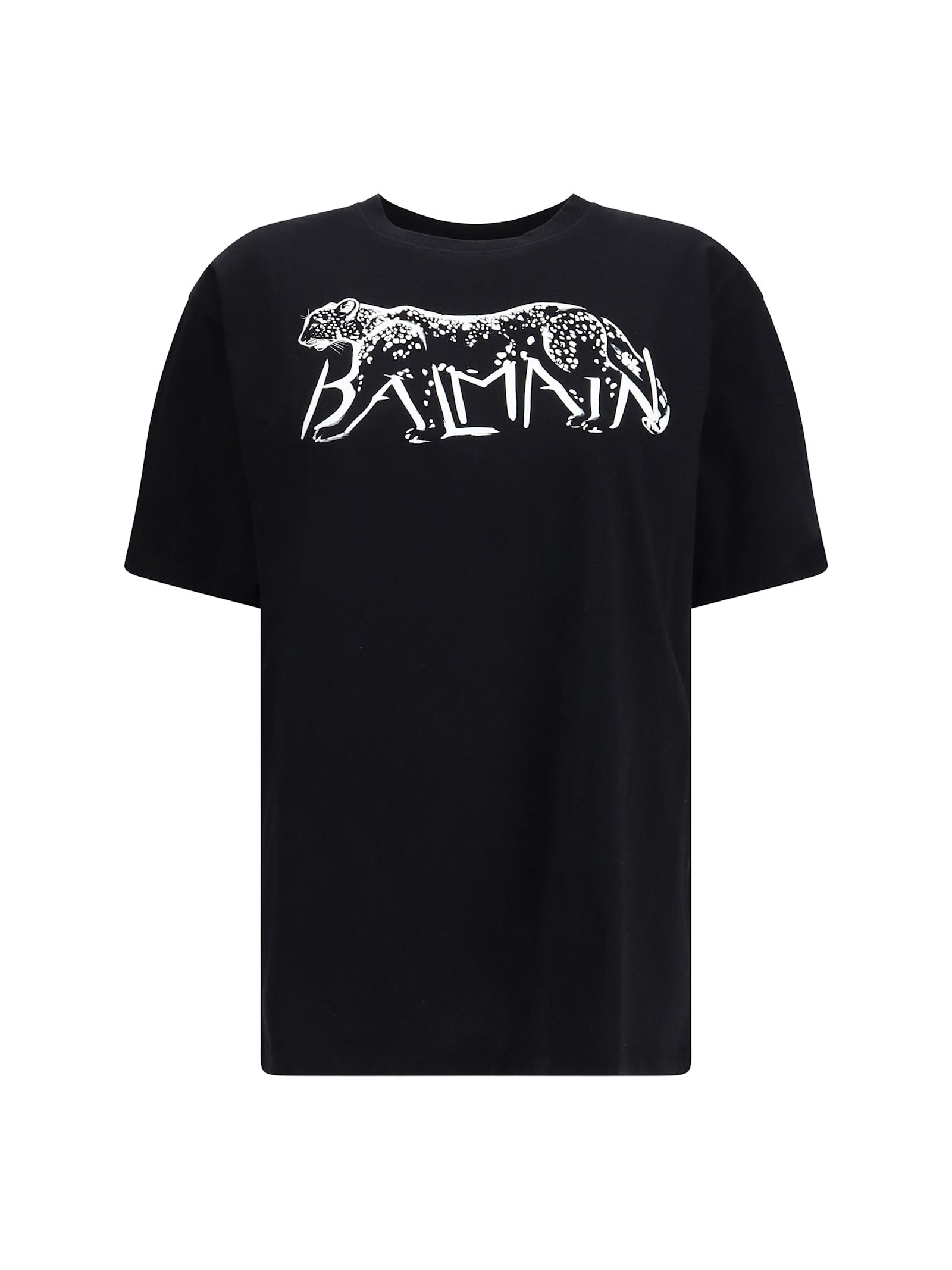 balmain t-shirt with leopard print