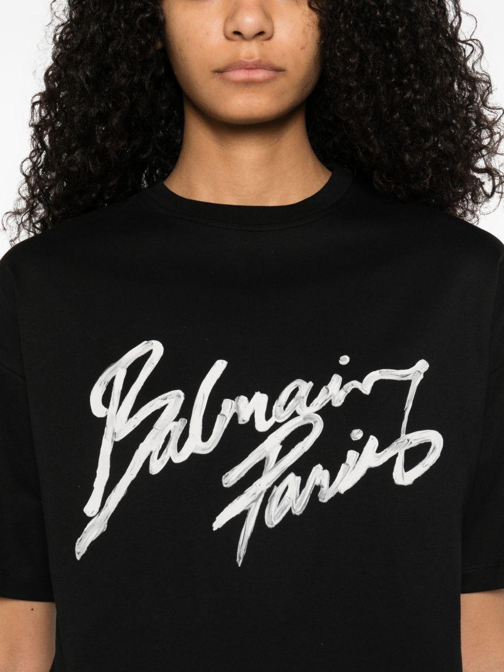 balmain t-shirts and polos black cotton - women