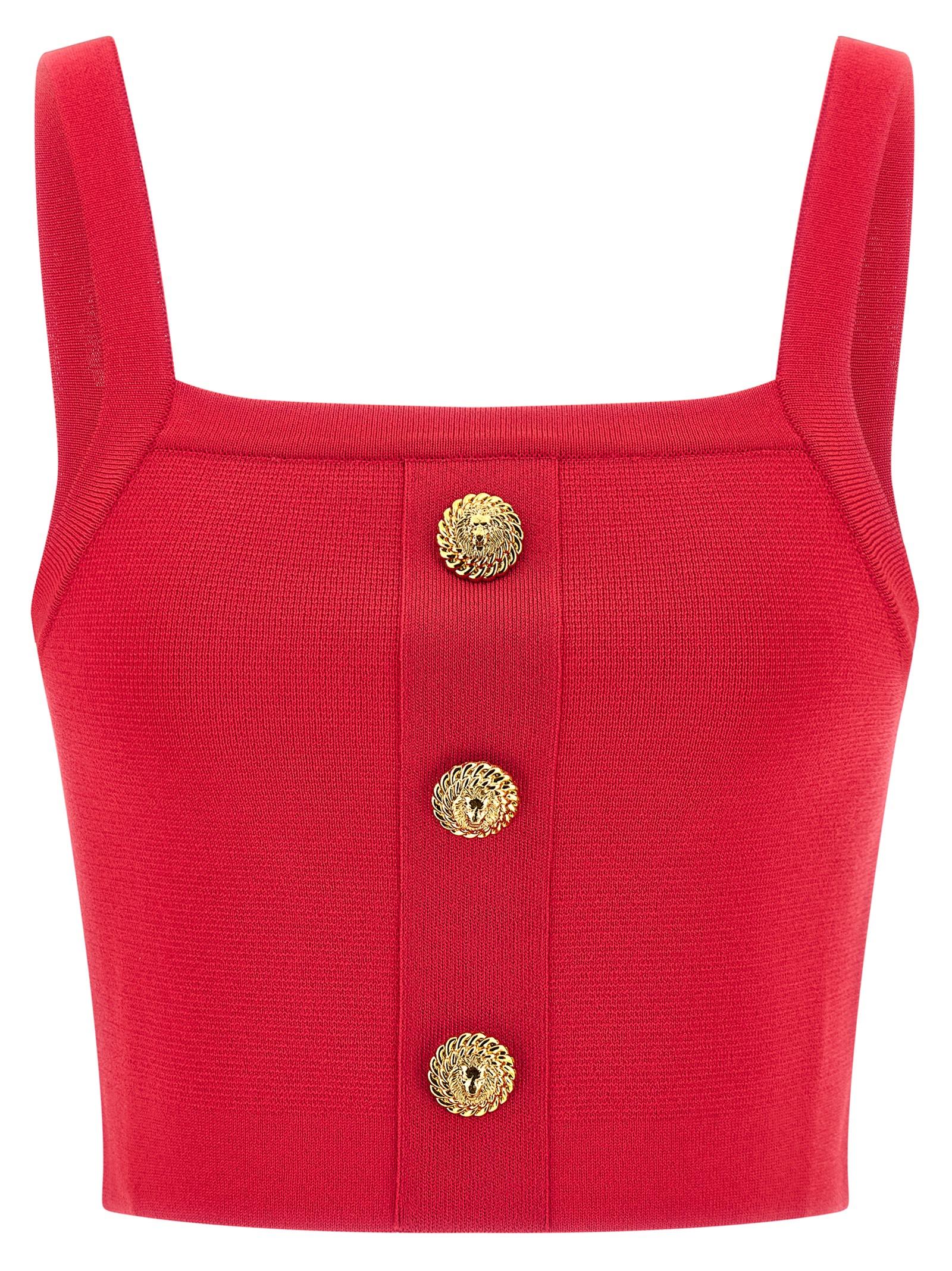 balmain top 3 buttons fuchsia viscose tops - women