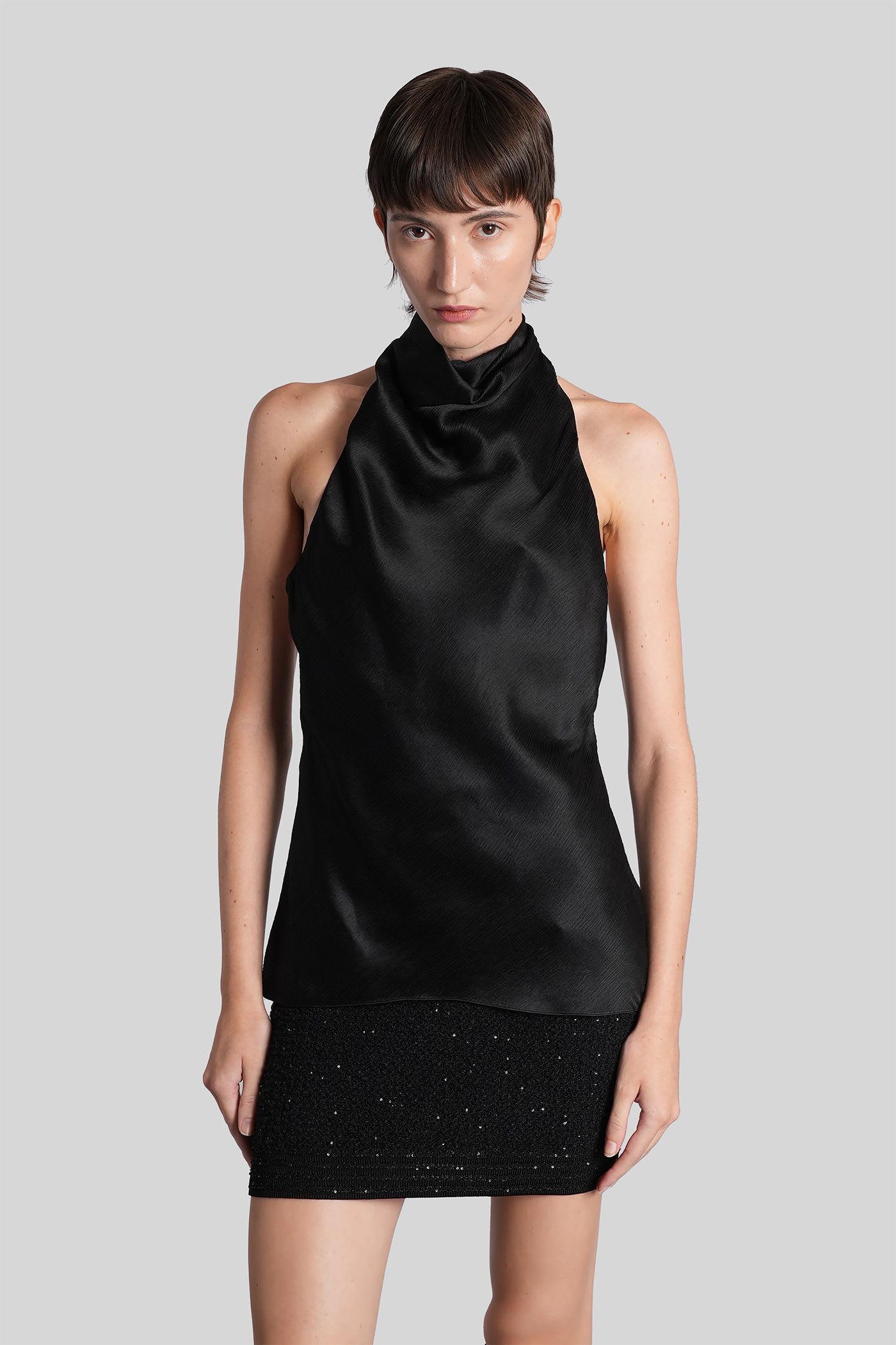 balmain topwear in black silk