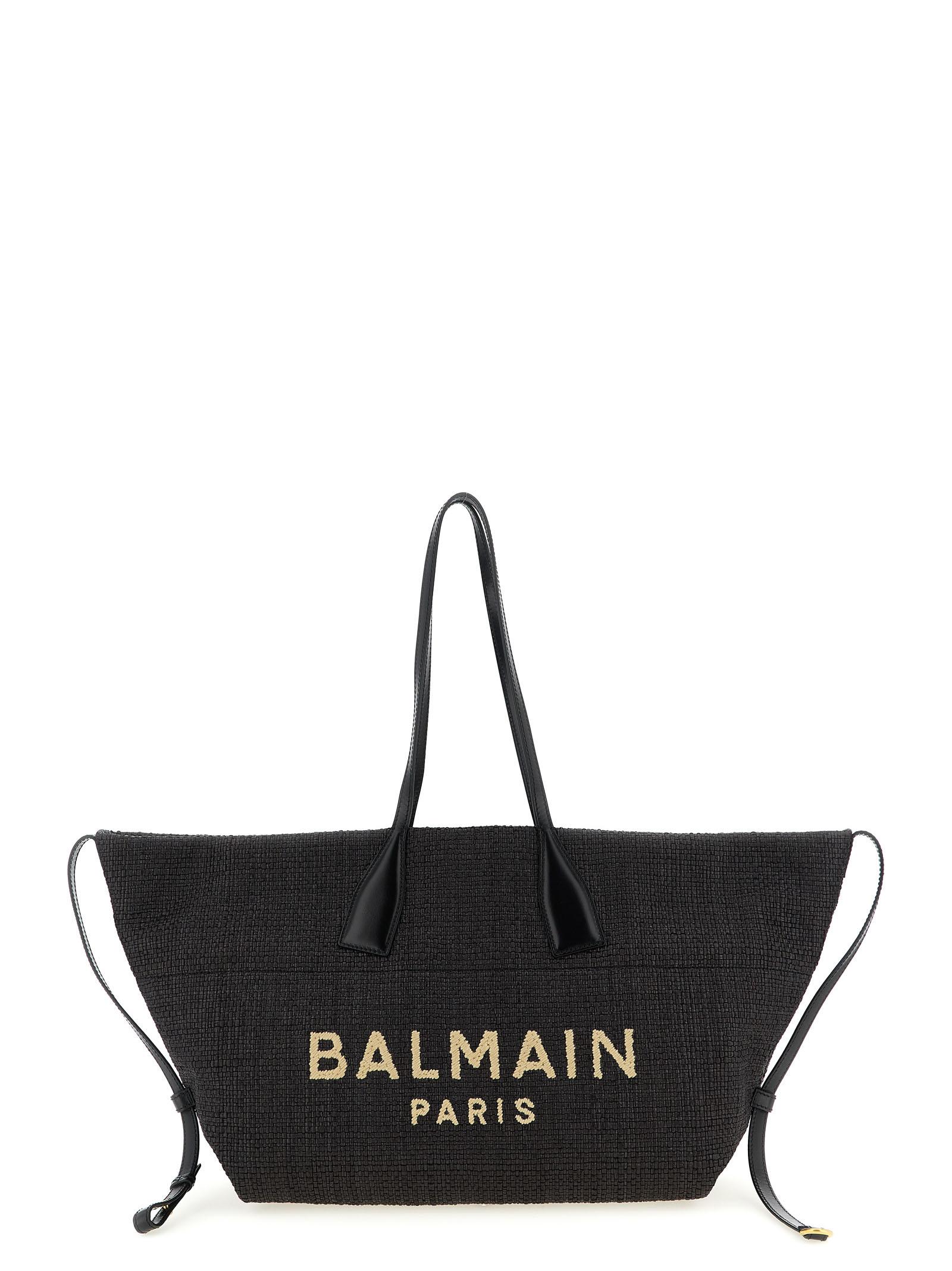 balmain track shopping bag black polyamide tote - women