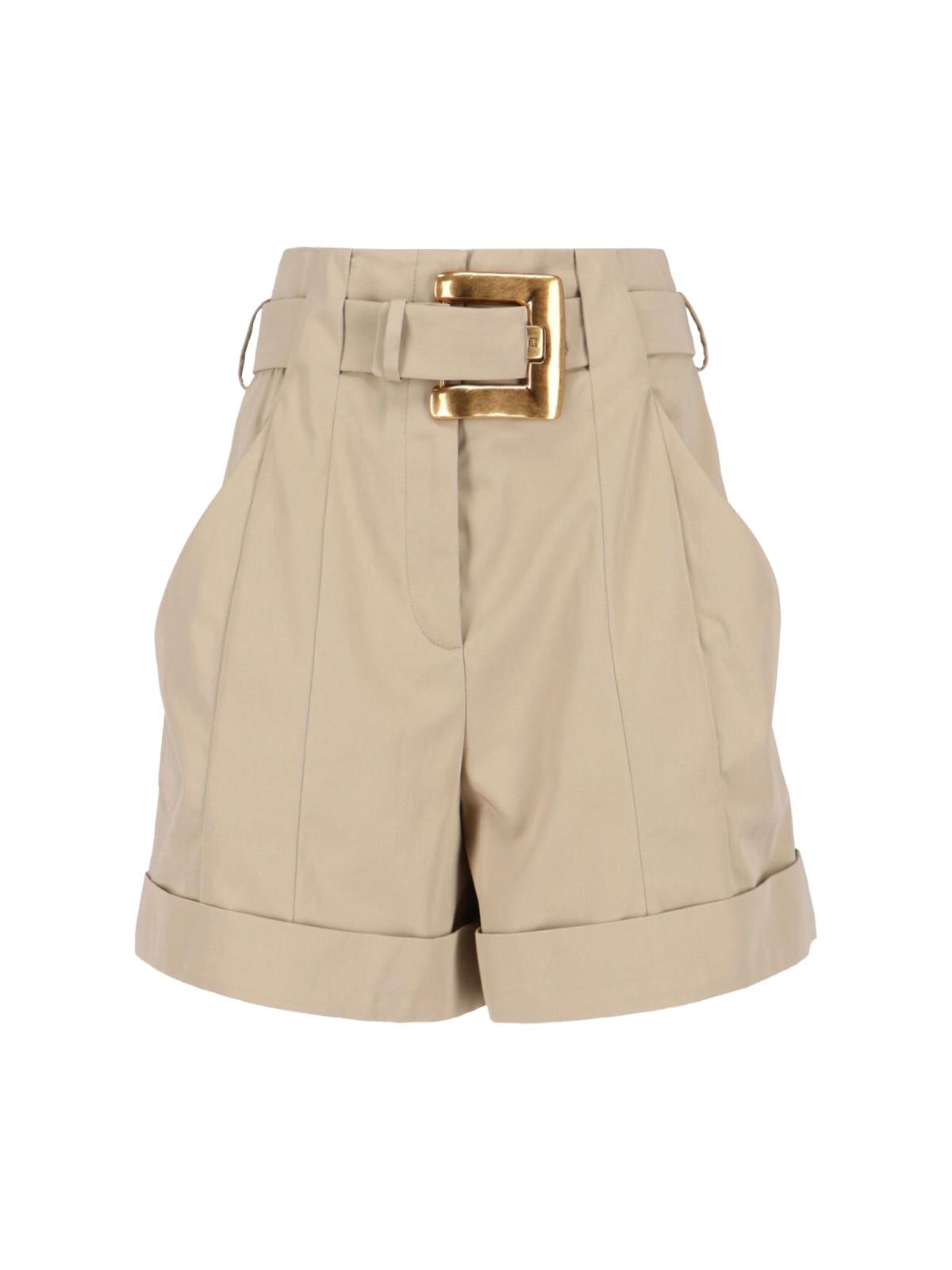 balmain trousers beige cotton - women