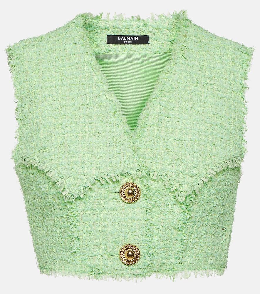 balmain tweed crop top