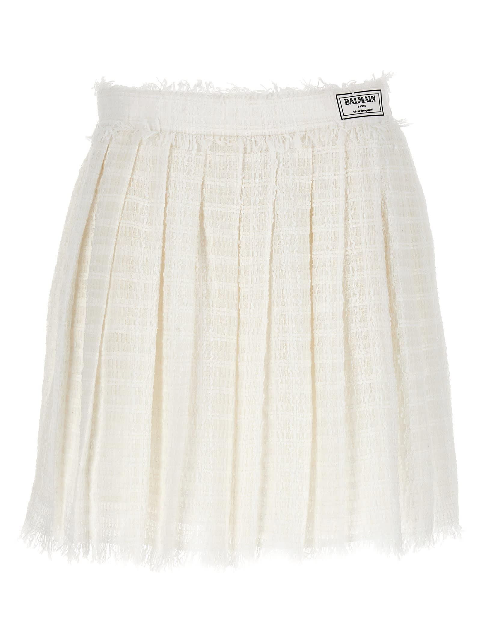 balmain tweed skater skirt