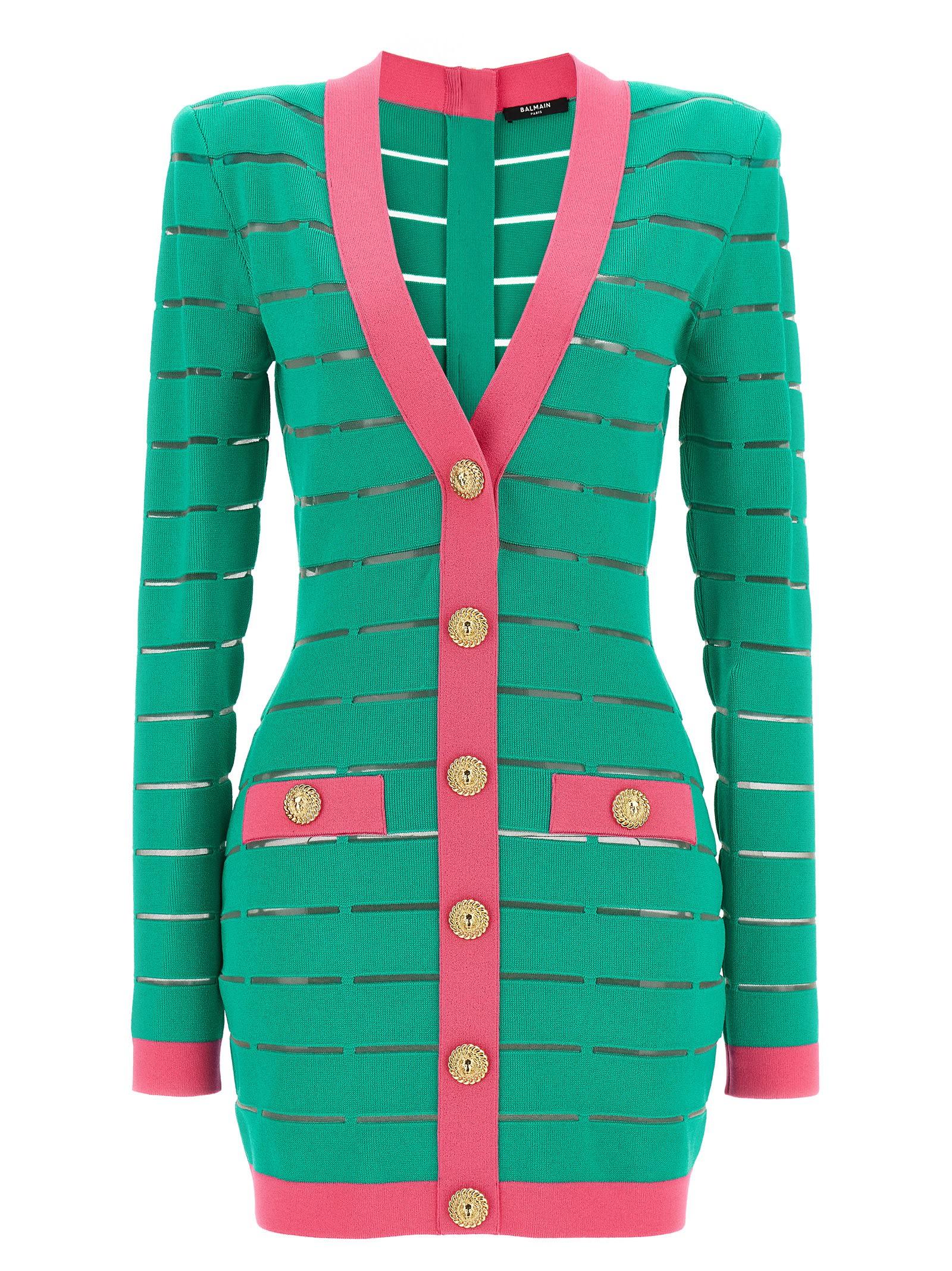 balmain two-tone knit dress