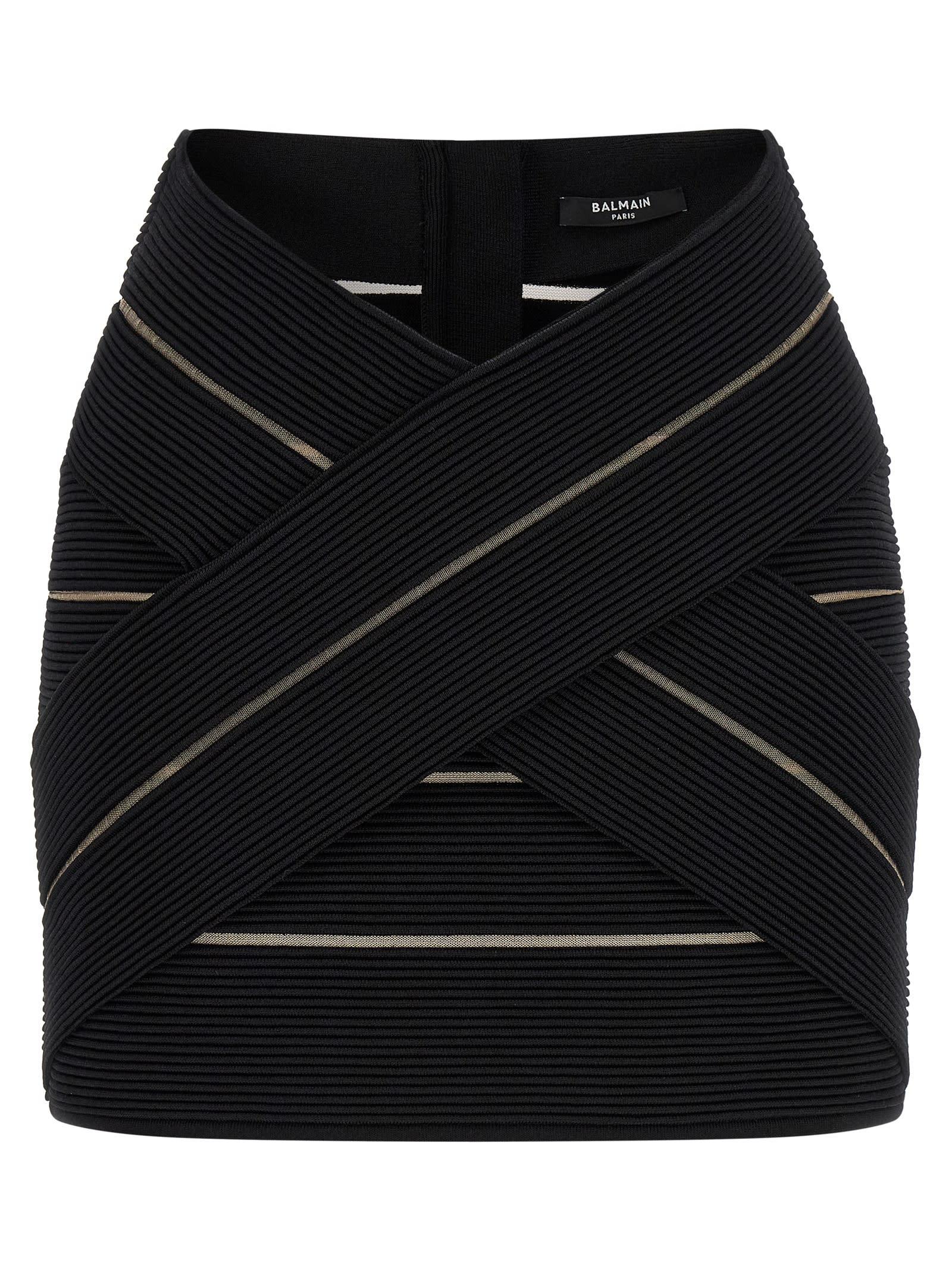 balmain v-shaped waist skirt