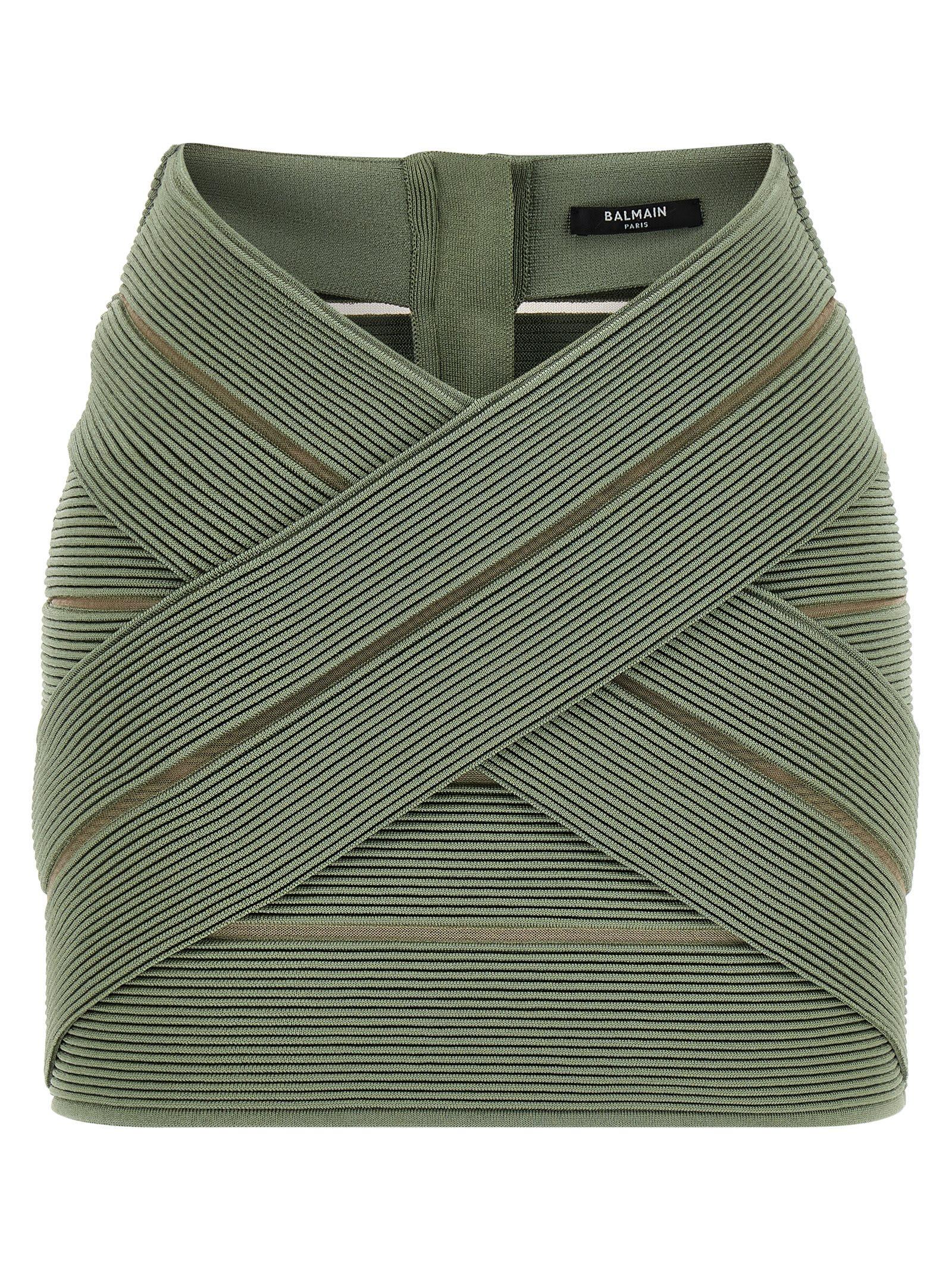 balmain v-shaped waist skirt