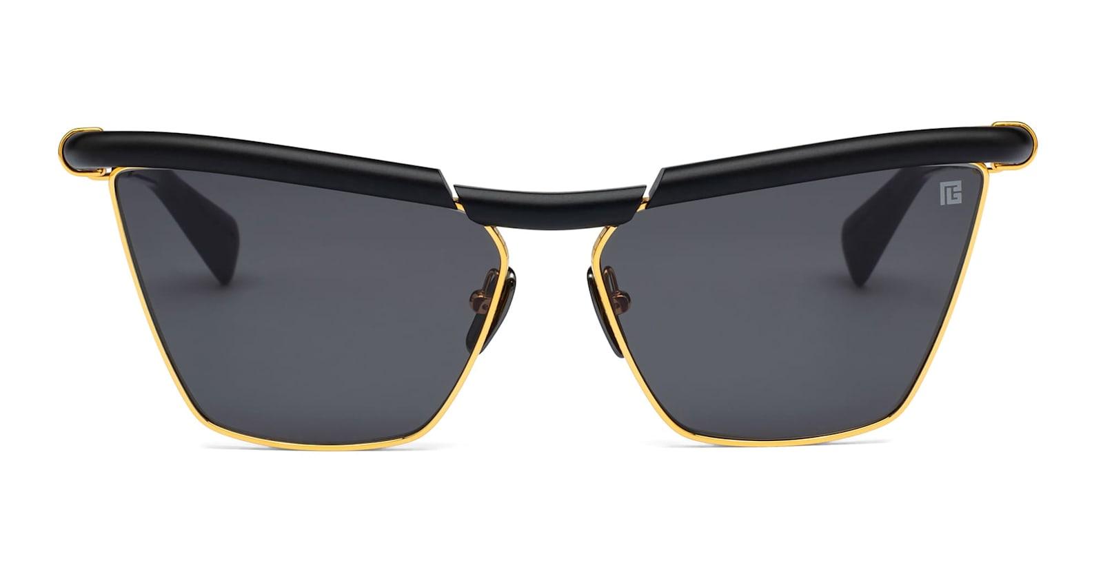 balmain victoire - matte black / 12k gold sunglasses