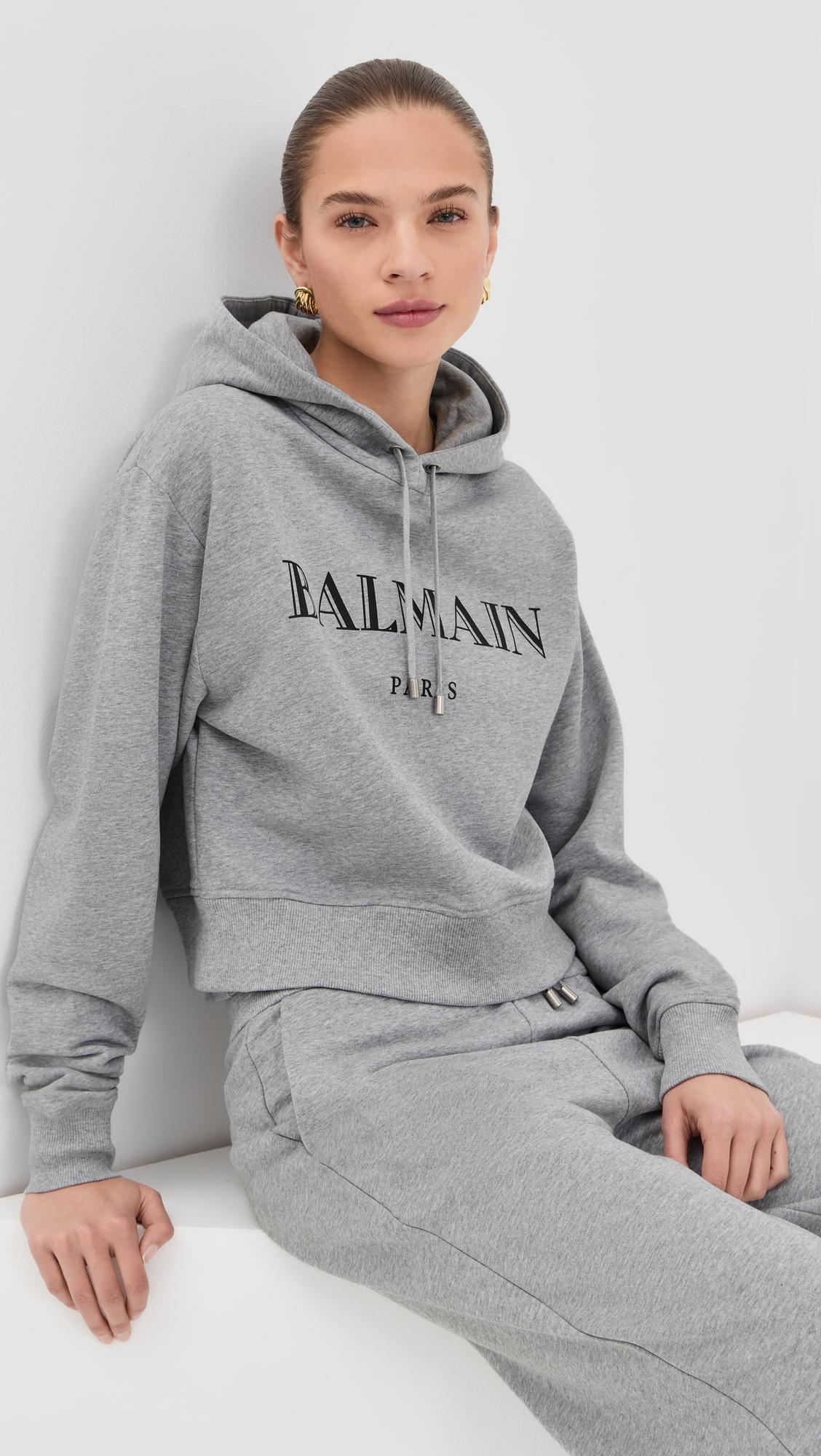 balmain vintage print hoodie