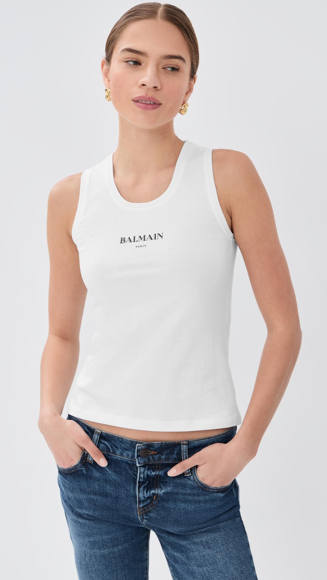 balmain vintage print tank top