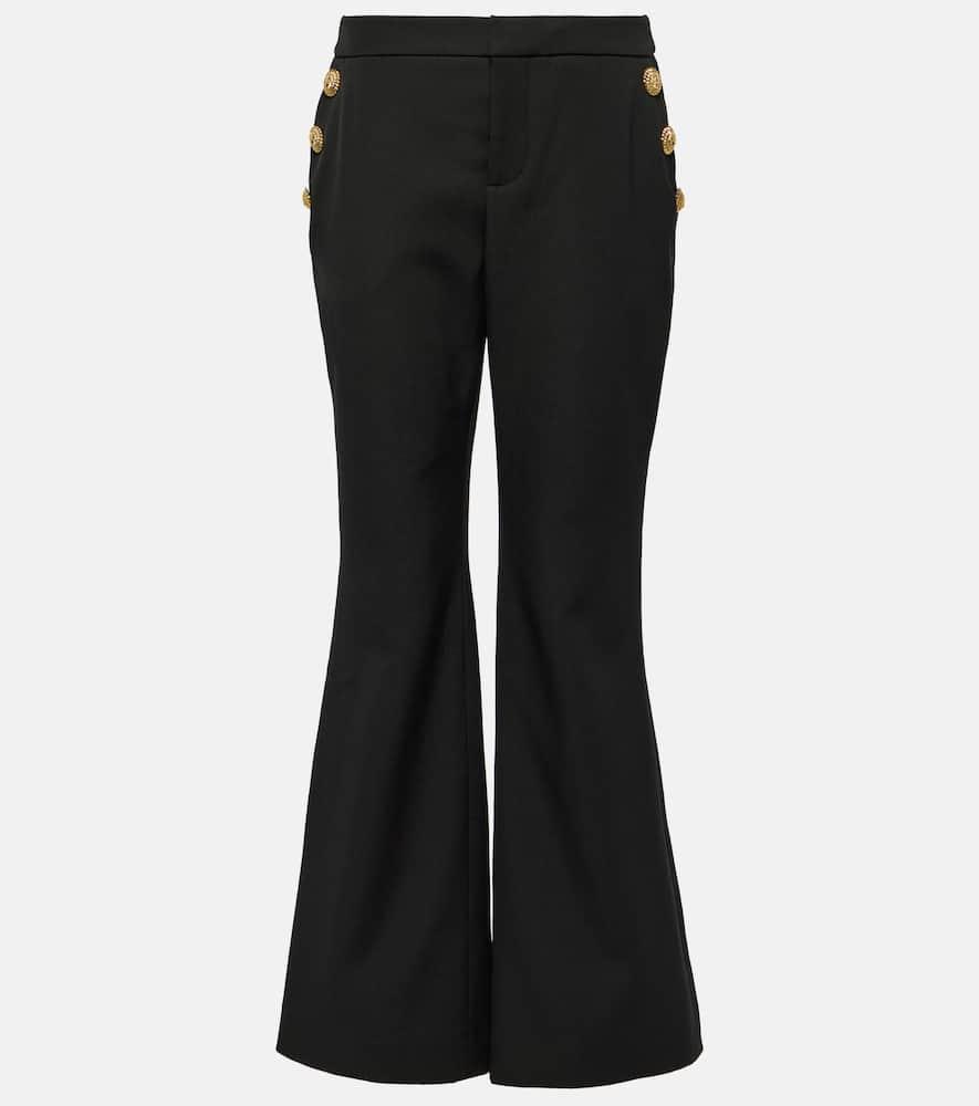 balmain virgin wool flared pants