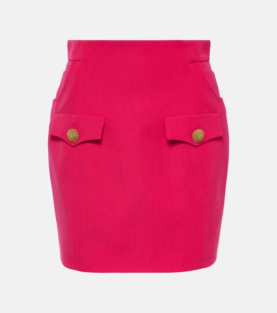 balmain virgin wool miniskirt