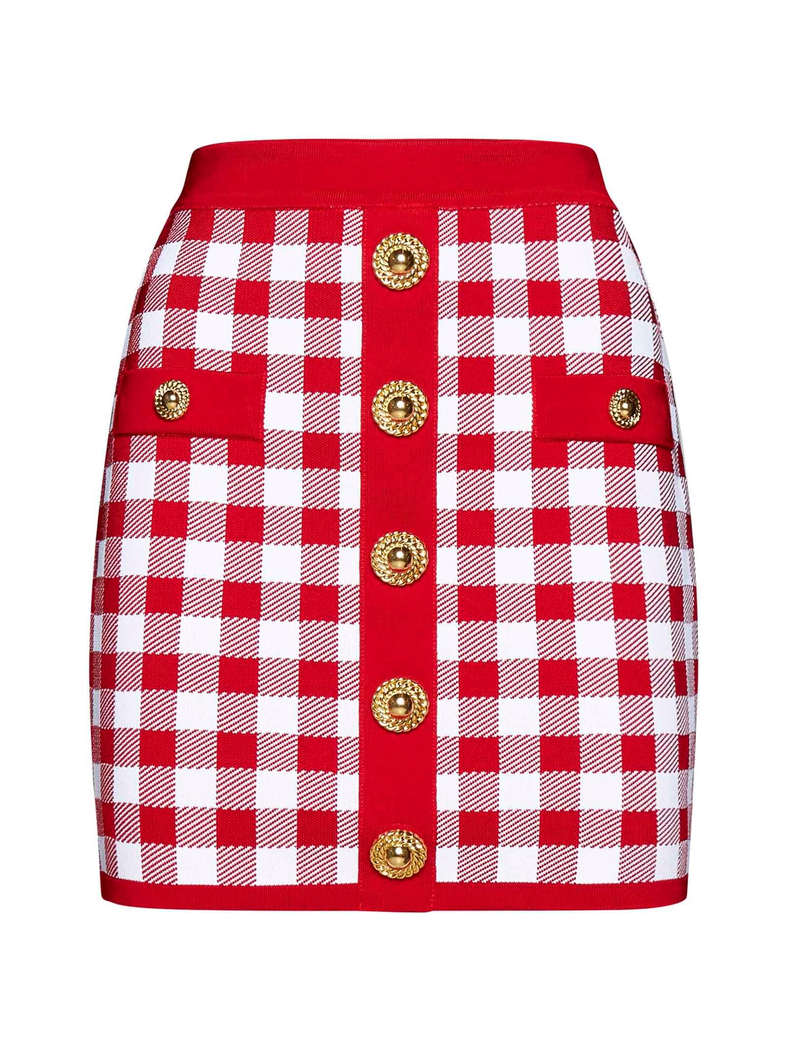 balmain viscose-blend knit miniskirt