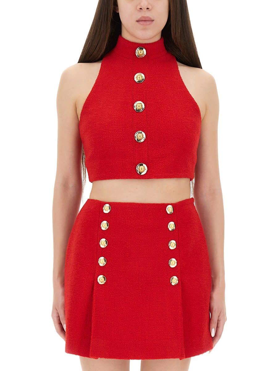 balmain wool crop top