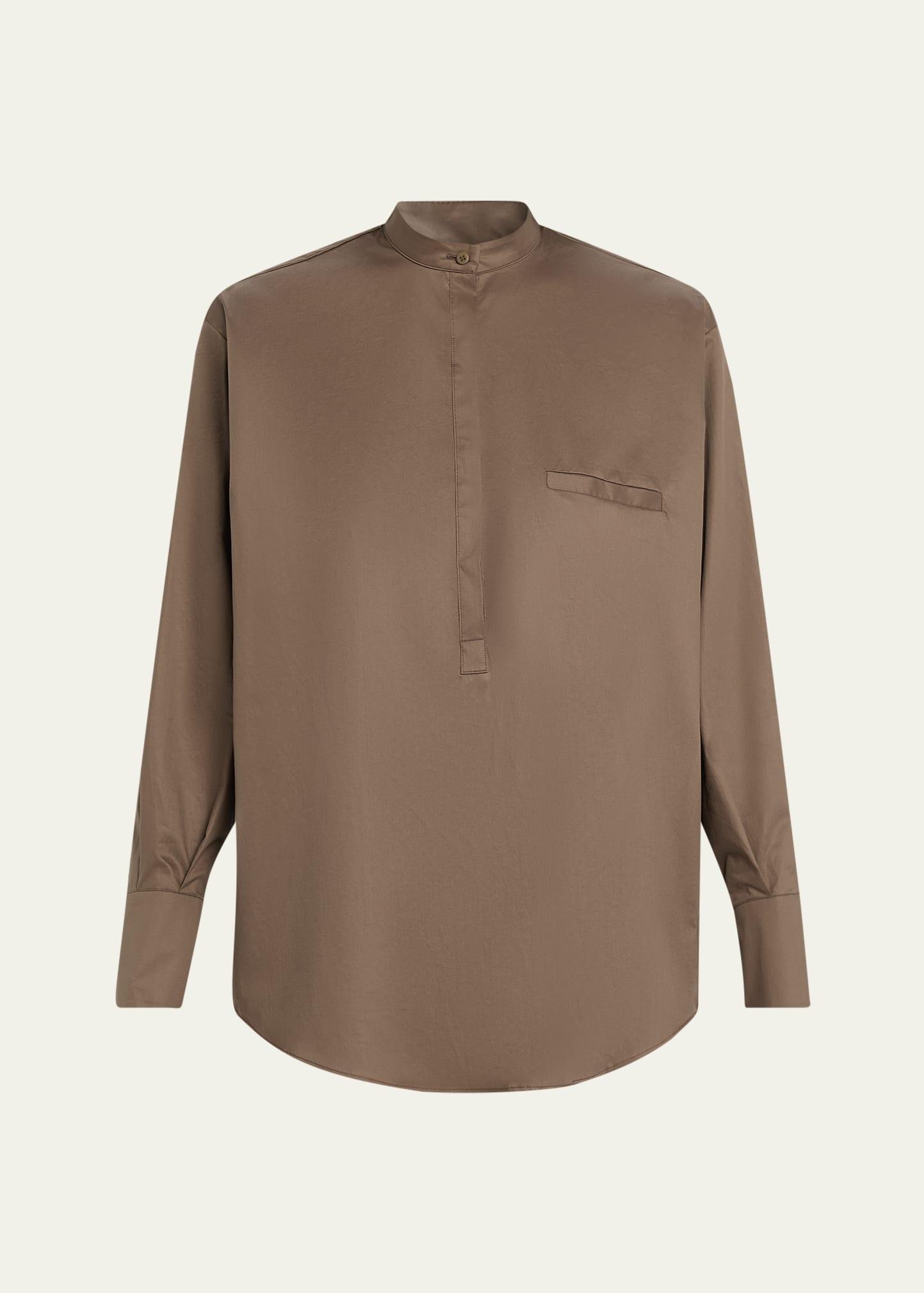 baloon mandarin cotton shirt