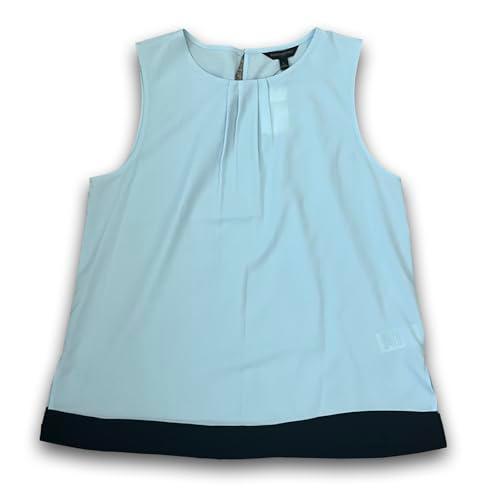 banana republic womens sleeveless polester business shirt large light blue top (us, alpha, large, regular, regular, light blue)