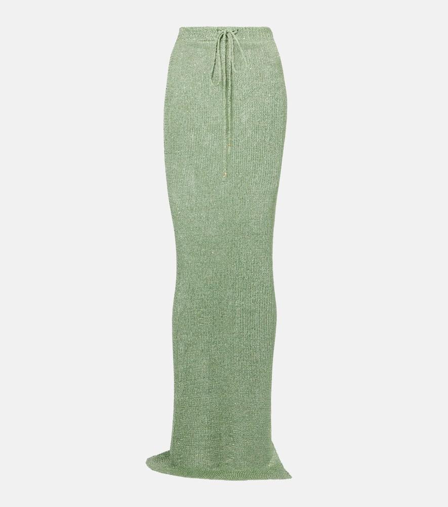 bananhot alma sequined knitted maxi skirt
