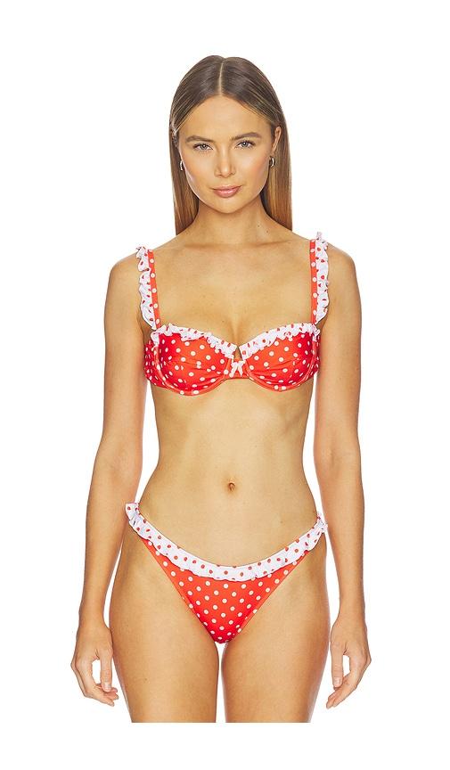 bananhot angela bikini top in red.
