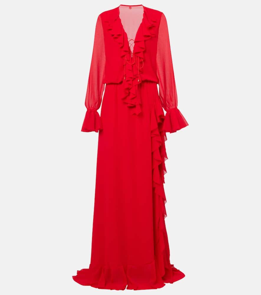 bananhot bellen ruffled maxi dress