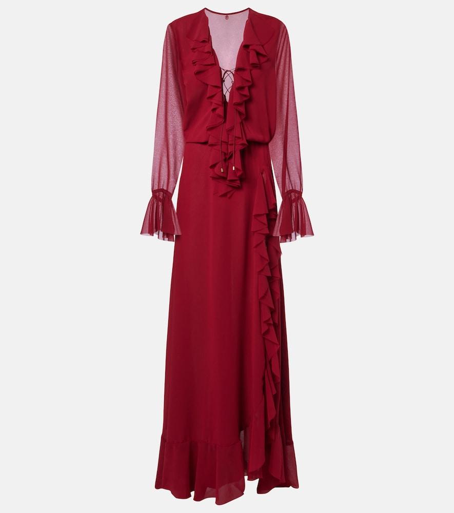 bananhot bellen ruffled maxi dress