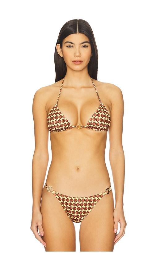 bananhot berry triangle bikini top in brown.