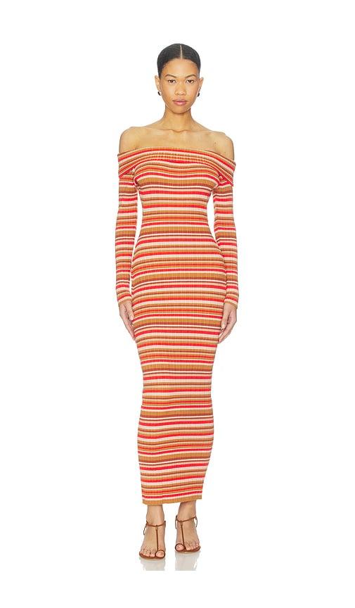 bananhot bonnie maxi dress in orange,red.