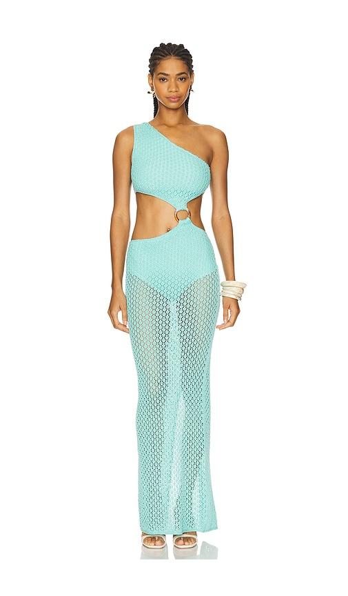 bananhot brie dress in teal.