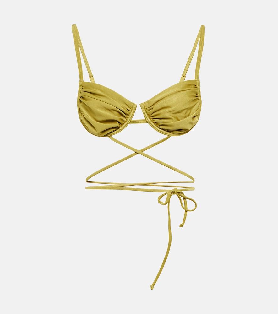 bananhot cherry ruched bikini top