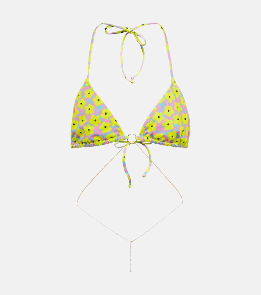 bananhot embellished printed bikini top