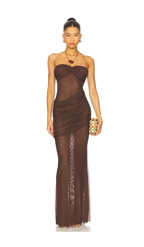 bananhot erica dress in brown.