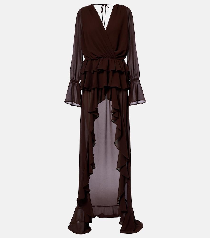 bananhot giselle asymmetric tiered maxi dress