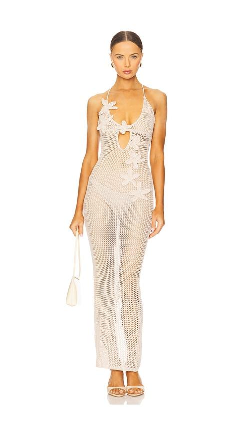 bananhot hilsa maxi dress in cream.