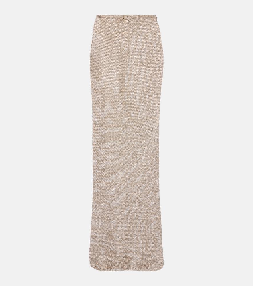 bananhot knitted lamé maxi skirt