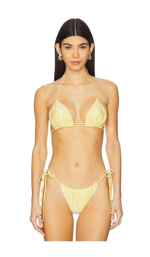 bananhot kyma bikini top in yellow.
