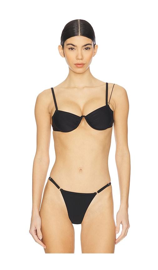 bananhot milana bikini top in black.