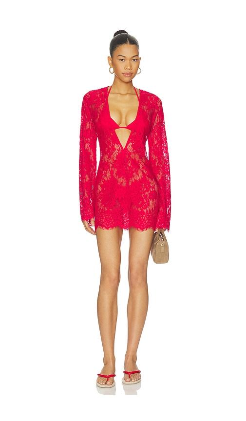 bananhot millie mini dress in red.