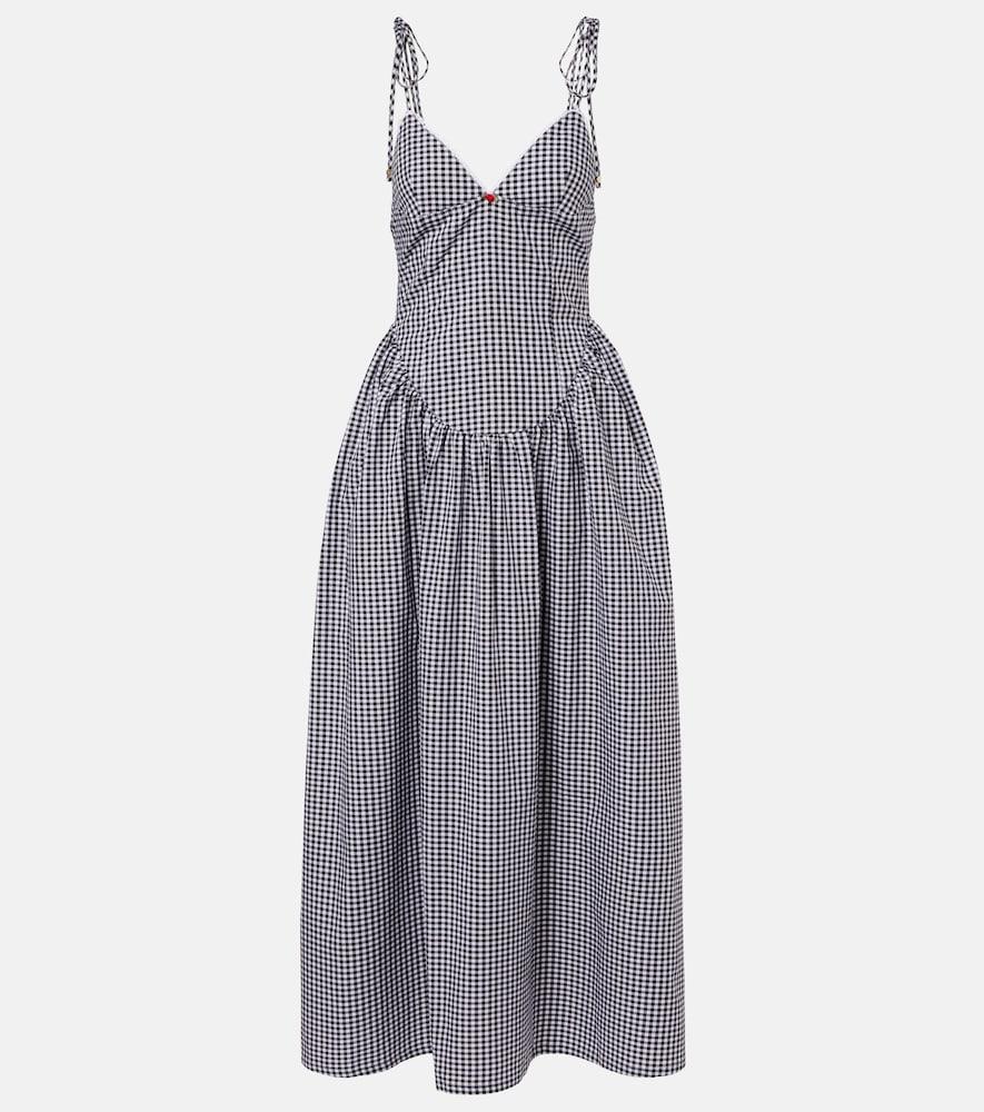 bananhot paloma gingham cotton poplin maxi dress