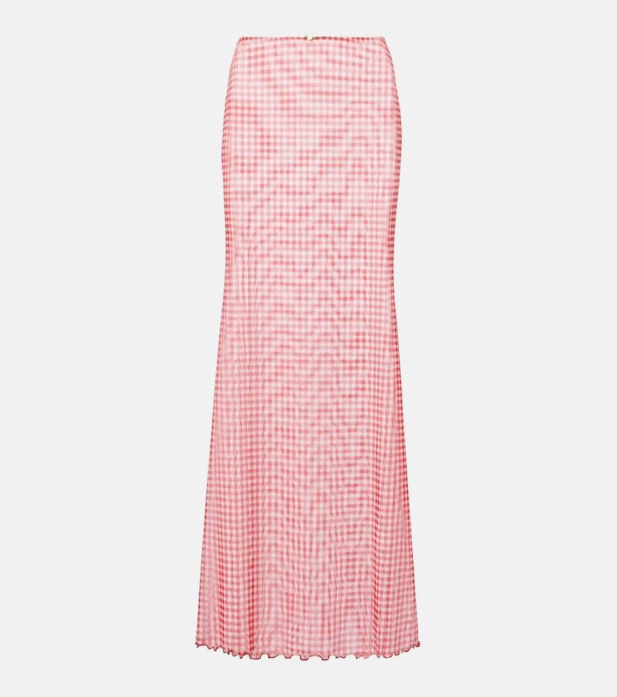 bananhot solay gingham maxi skirt