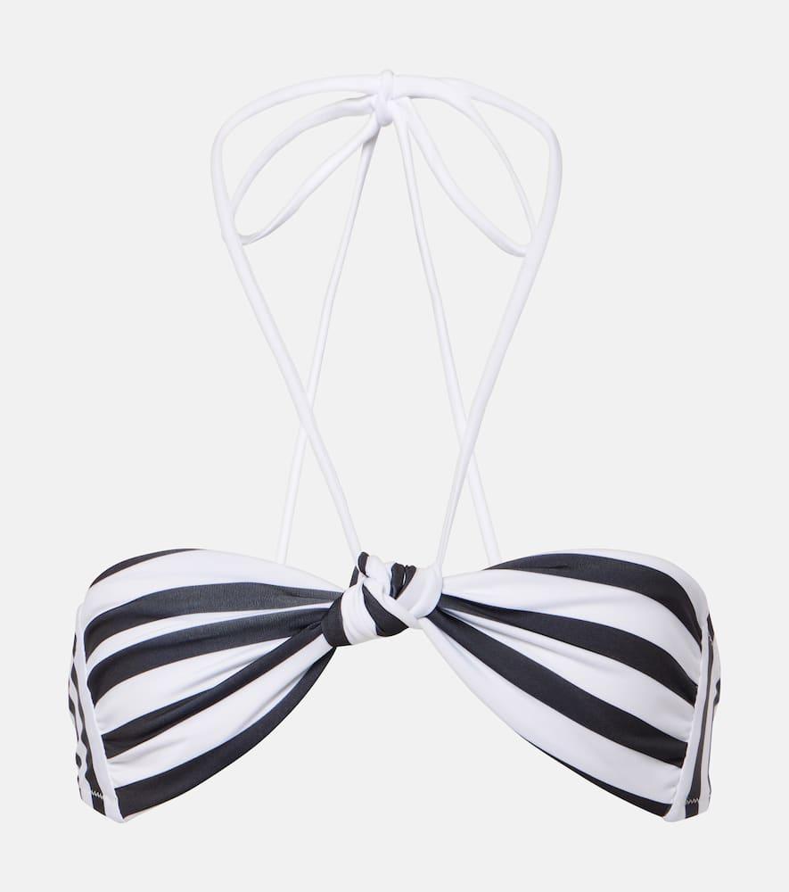 bananhot striped halterneck bikini top