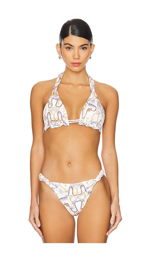 bananhot tai bikini top in white.
