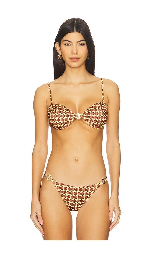 bananhot terra bandeau bikini top in brown.