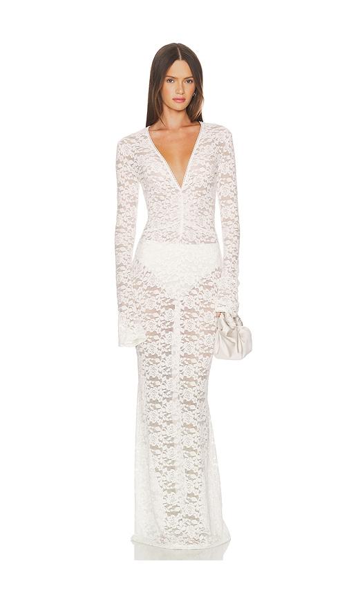 bananhot tyler maxi dress in cream.