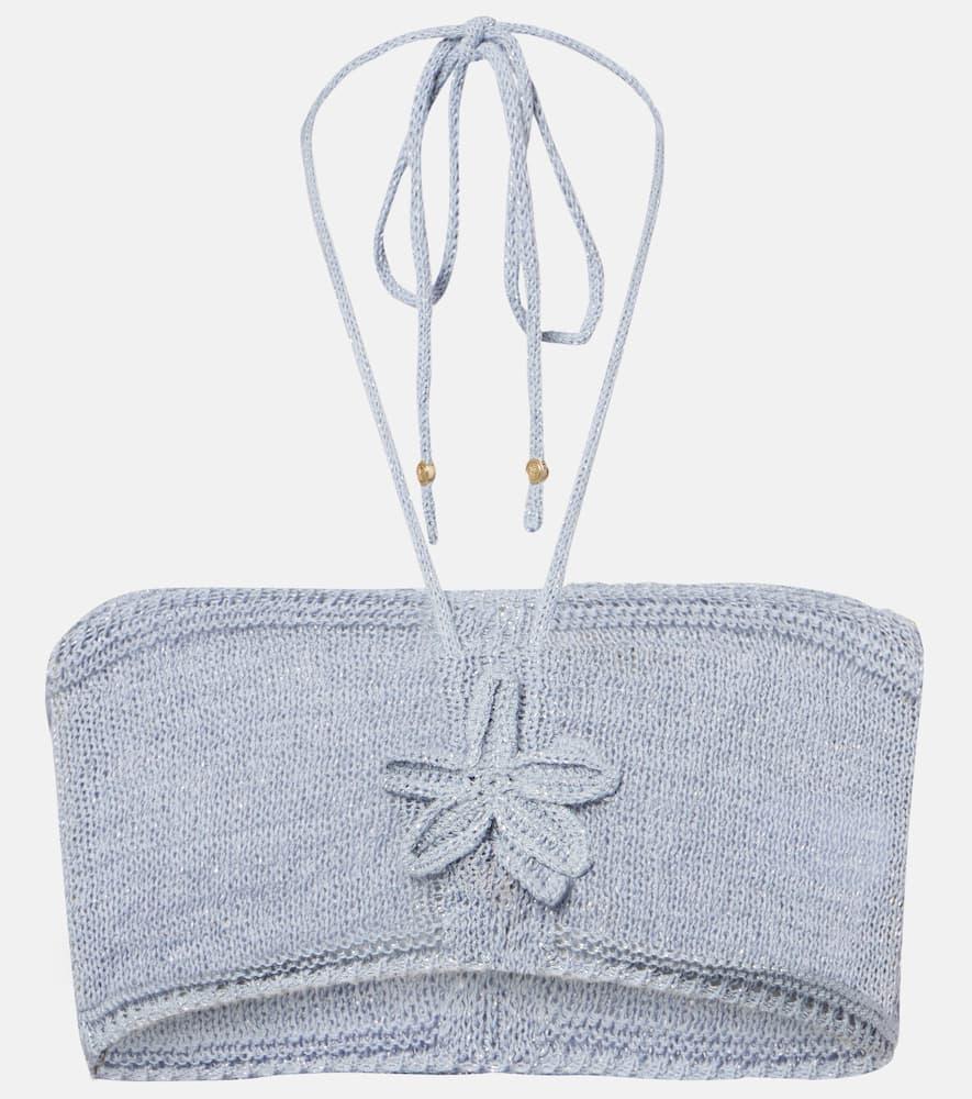 bananhot zorya halterneck lamé top