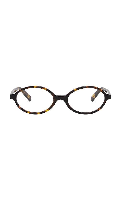 banbe the yasmin blue light glasses in brown.