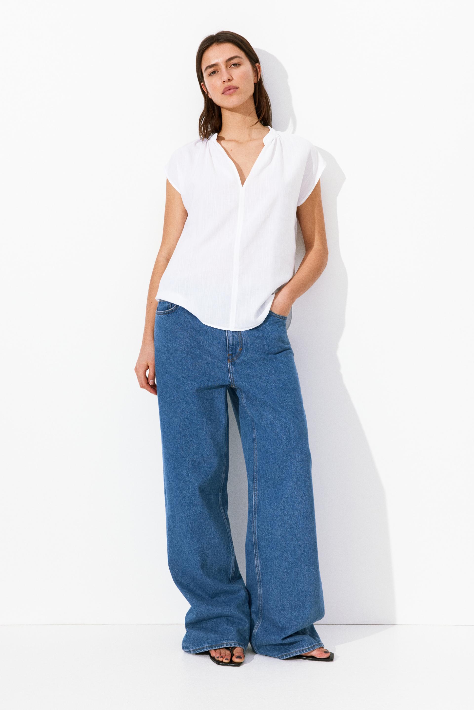 band-collar blouse