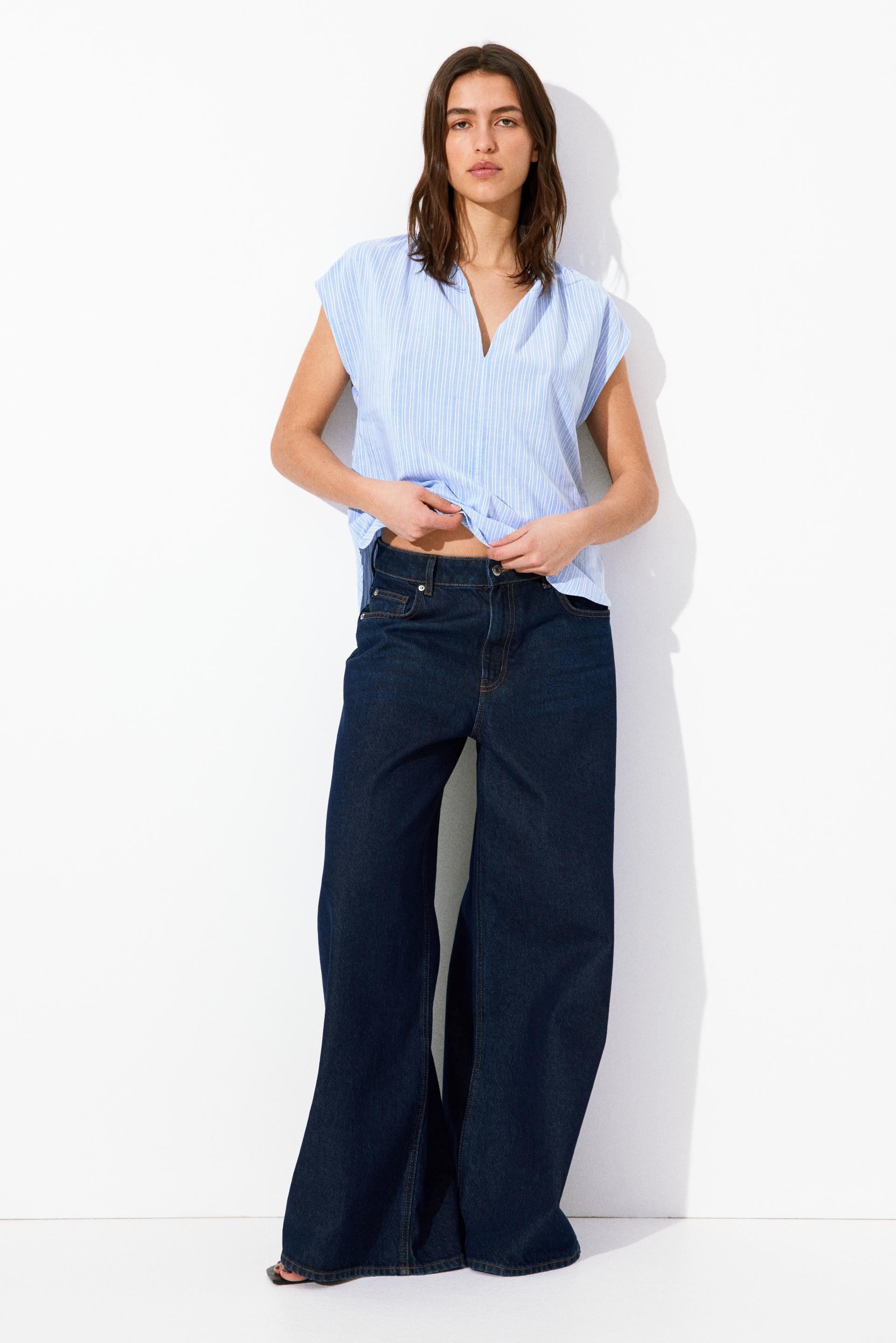 band-collar blouse